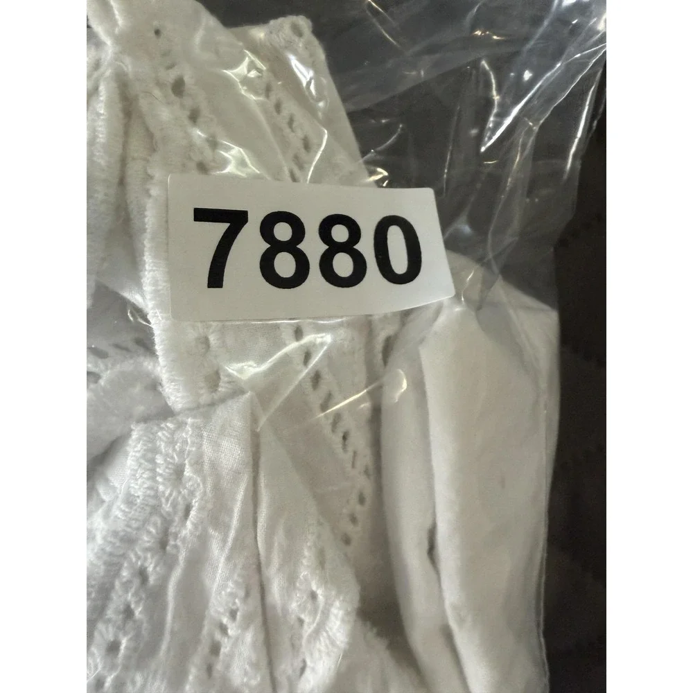Justice Dress Girls 12 White Eyelet Lace Sleeveless Long Cotton Summer Sundress